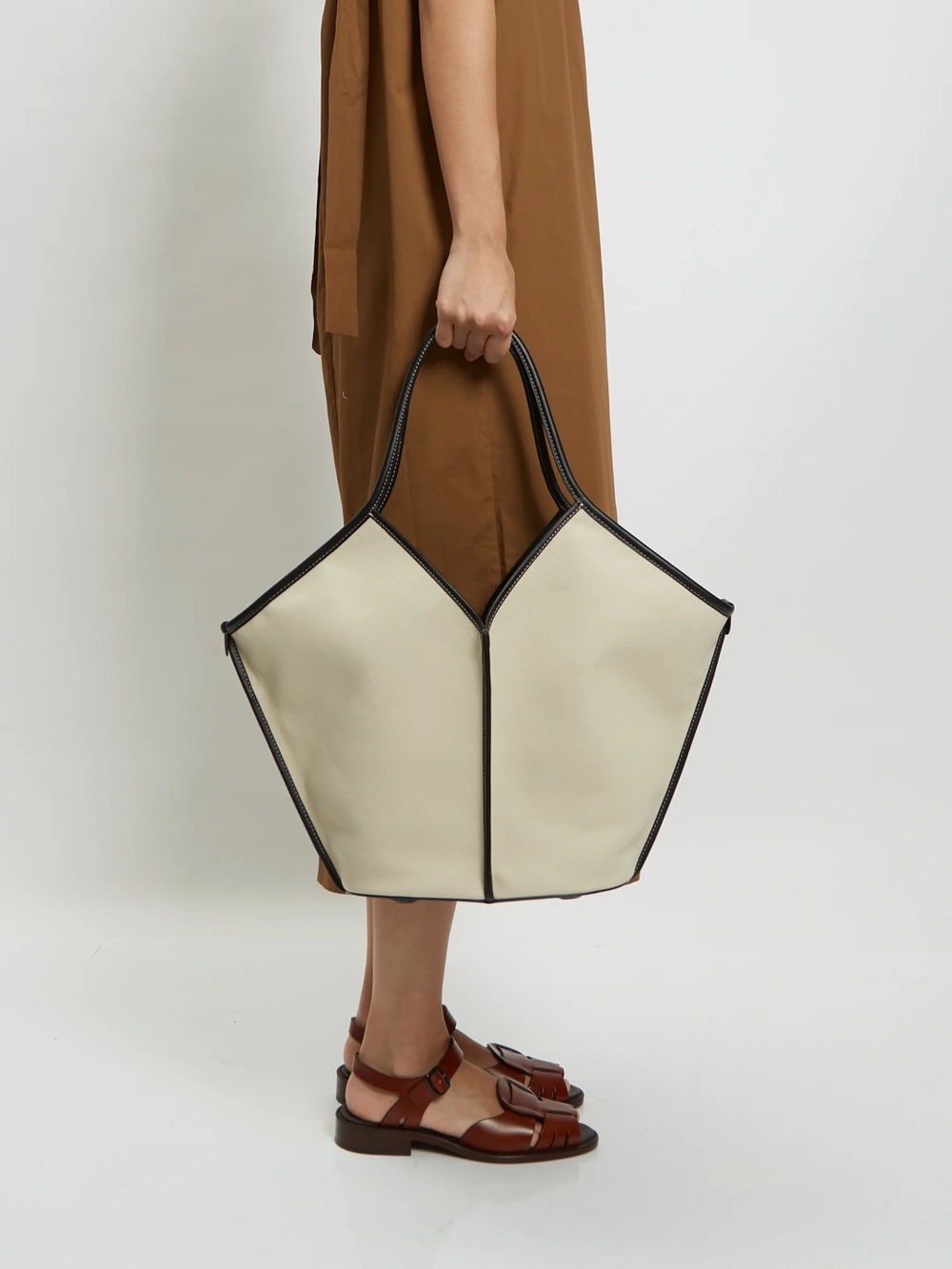 Heureu CALELLA
Leather-trimmed Organic Cotton Tote